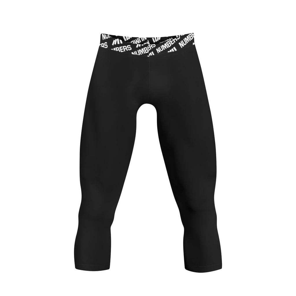 Athletic sports compression tights for youth and adult football, basketball, running, etc printed with the color black