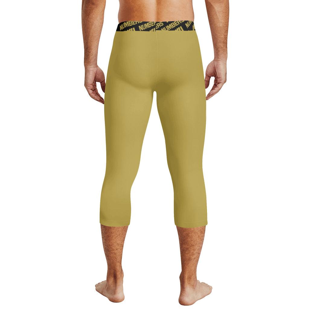 Athletic sports compression tights for youth and adult football, basketball, running, etc printed with the color gold
