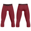 Athletic sports compression tights for youth and adult football, basketball, running, etc printed with maroon color