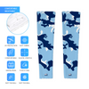 Athletic sports compression arm sleeve for youth and adult football, basketball, baseball, and softball printed with camo navy blue, baby blue, white