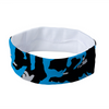 Athletic sports sweatband headband for youth and adult football, basketball, baseball, and softball printed with camo blue, gray, and black