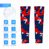 Athletic sports compression arm sleeve for youth and adult football, basketball, baseball, and softball printed with camo navy blue, red, white