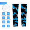Athletic sports compression arm sleeve for youth and adult football, basketball, baseball, and softball printed with camo blue, gray, black
