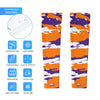 Athletic sports compression arm sleeve for youth and adult football, basketball, baseball, and softball printed with predator purple, orange, and white colors. 