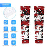 Athletic sports compression arm sleeve for youth and adult football, basketball, baseball, and softball printed with digicamo maroon, white, and black colors.