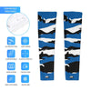 Athletic sports compression arm sleeve for youth and adult football, basketball, baseball, and softball printed with predator blue, white, and black colors. 