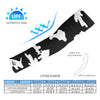 Athletic sports compression arm sleeve for youth and adult football, basketball, baseball, and softball printed with camo black and white colors.  
