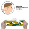 Athletic sports sweatband wide headband for youth and adult football, basketball, baseball, softball, gym workout, printed with green, gold, and white colors.