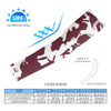 Athletic sports compression arm sleeve for youth and adult football, basketball, baseball, and softball printed with camo maroon, white, and gray colors. 