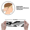 Athletic sports sweatband wide headband for youth and adult football, basketball, baseball, softball, gym workout, printed with black, gray, and white colors.