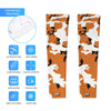 Athletic sports compression arm sleeve for youth and adult football, basketball, baseball, and softball printed with camo burnt orange, white, and black colors. 
