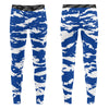 Athletic sports unisex compression tights for girls and boys flag football, tackle football, basketball, track, running, training, gym workout etc printed in predator royal blue and white  Indianapolis Colts