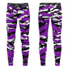 Athletic sports compression tights for youth and adult football, basketball, running, track, etc printed with predator purple, black, and white Colorado Rockies