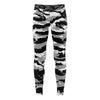 Athletic sports compression tights for youth and adult football, basketball, running, track, etc printed with predator black, gray, and white Las Vegas Raiders