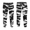 Athletic sports compression tights for youth and adult football, basketball, running, track, etc printed with predator black and white Brooklyn Nets
