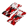 Athletic sports sweatband wide headband for youth and adult football, basketball, baseball, softball, gym workout, printed with red, white, and black colors. 