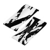 Athletic sports sweatband wide headband for youth and adult football, basketball, baseball, softball, gym workout, printed with black, and white colors. 