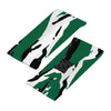 Athletic sports sweatband wide headband for youth and adult football, basketball, baseball, softball, gym workout, printed with green, white, and black colors. 