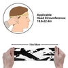 Athletic sports sweatband wide headband for youth and adult football, basketball, baseball, softball, gym workout, printed with black, and white colors. 
