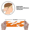 Athletic sports sweatband wide headband for youth and adult football, basketball, baseball, softball, gym workout, printed with orange, and white colors. 