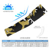 Athletic sports compression arm sleeve for youth and adult football, basketball, baseball, and softball printed with camo black, gold, and white colors. 
