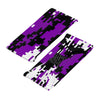 Athletic sports sweatband wide headband for youth and adult football, basketball, baseball, softball, gym workout, printed with purple, black, and white colors. 