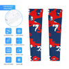 Athletic sports compression arm sleeve for youth and adult football, basketball, baseball, and softball printed with camo navy blue, red, and white colors. 