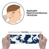 Athletic sports sweatband wide headband for youth and adult football, basketball, baseball, softball, gym workout, printed with navy blue, gray,  and white colors