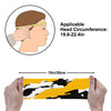 Athletic sports sweatband wide headband for youth and adult football, basketball, baseball, softball, gym workout, printed with black, yellow, and white colors. 
