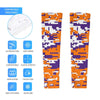 Athletic sports compression arm sleeve for youth and adult football, basketball, baseball, and softball printed with digicamo purple, orange, and white colors.  