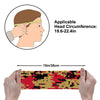 Athletic sports sweatband wide headband for youth and adult football, basketball, baseball, softball, gym workout, printed with red, gold, and black colors. 