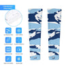Athletic sports compression arm sleeve for youth and adult football, basketball, baseball, and softball printed with baby blue, navy blue, and white colors. 