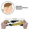 Athletic sports sweatband wide headband for youth and adult football, basketball, baseball, softball, gym workout, printed with black, gold, and white colors. 