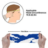 Athletic sports sweatband wide headband for youth and adult football, basketball, baseball, softball, gym workout, printed with royal blue and white colors. 