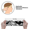 Athletic sports sweatband wide headband for youth and adult football, basketball, baseball, softball, gym workout, printed with black, gray, and white colors.