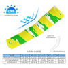 Athletic sports compression arm sleeve for youth and adult football, basketball, baseball, and softball printed with predator neon yellow, neon green, and white colors.    