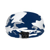 Athletic sports sweatband wide headband for youth and adult football, basketball, baseball, softball, gym workout, printed with navy blue, gray,  and white colors