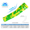 Athletic sports compression arm sleeve for youth and adult football, basketball, baseball, and softball printed with camo neon green, neon yellow, white