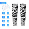 Athletic sports compression arm sleeve for youth and adult football, basketball, baseball, and softball printed with digicamo black, silver, and white colors. 