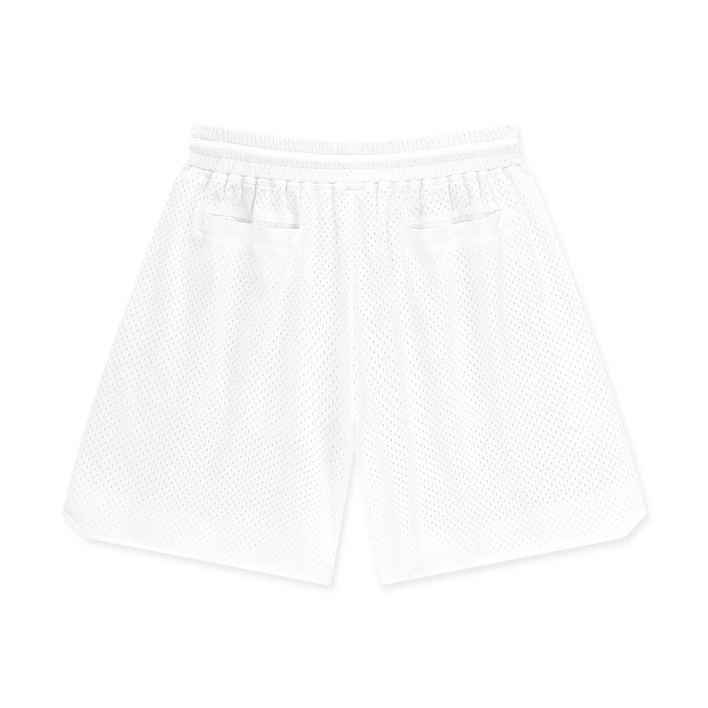 Retro mesh basketball short shorts for sports like basketball, athletic performance, gym workout, training, running, etc. printed with black colors