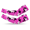 Athletic sports compression arm sleeve for youth and adult football, basketball, baseball, and softball printed with camouflage pink, black, white