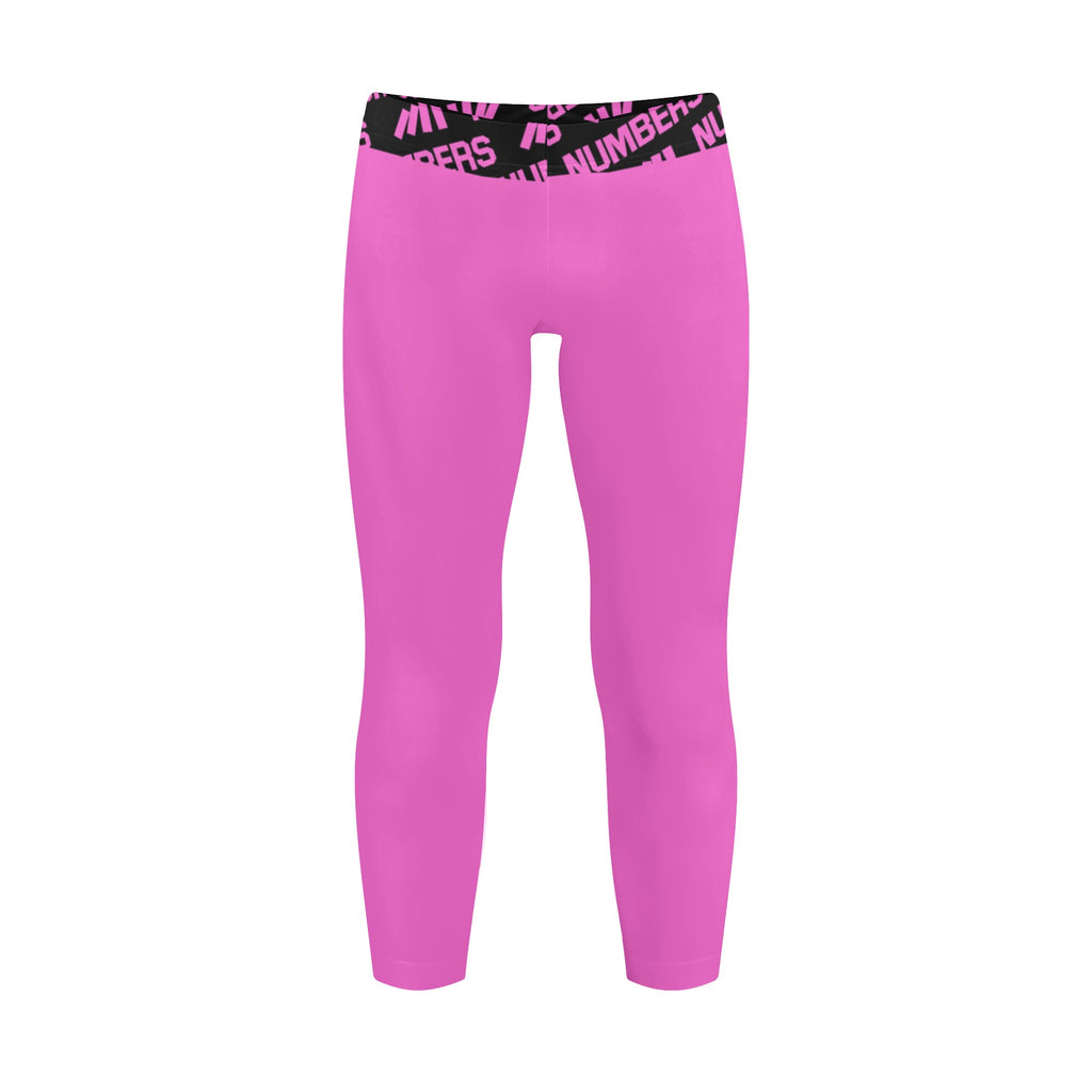 Athletic sports unisex compression tights for girls and boys flag football, tackle football, basketball, track, running, training, gym workout etc printed in the color pink