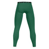Athletic sports compression tights for youth and adult football, basketball, running, track, etc printed with the color forest green