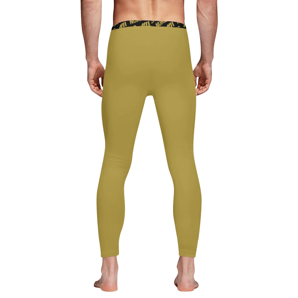 Athletic sports compression tights for youth and adult football, basketball, running, track, etc printed with the color gold