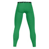 Athletic sports compression tights for youth and adult football, basketball, running, track, etc printed in the color kelly green