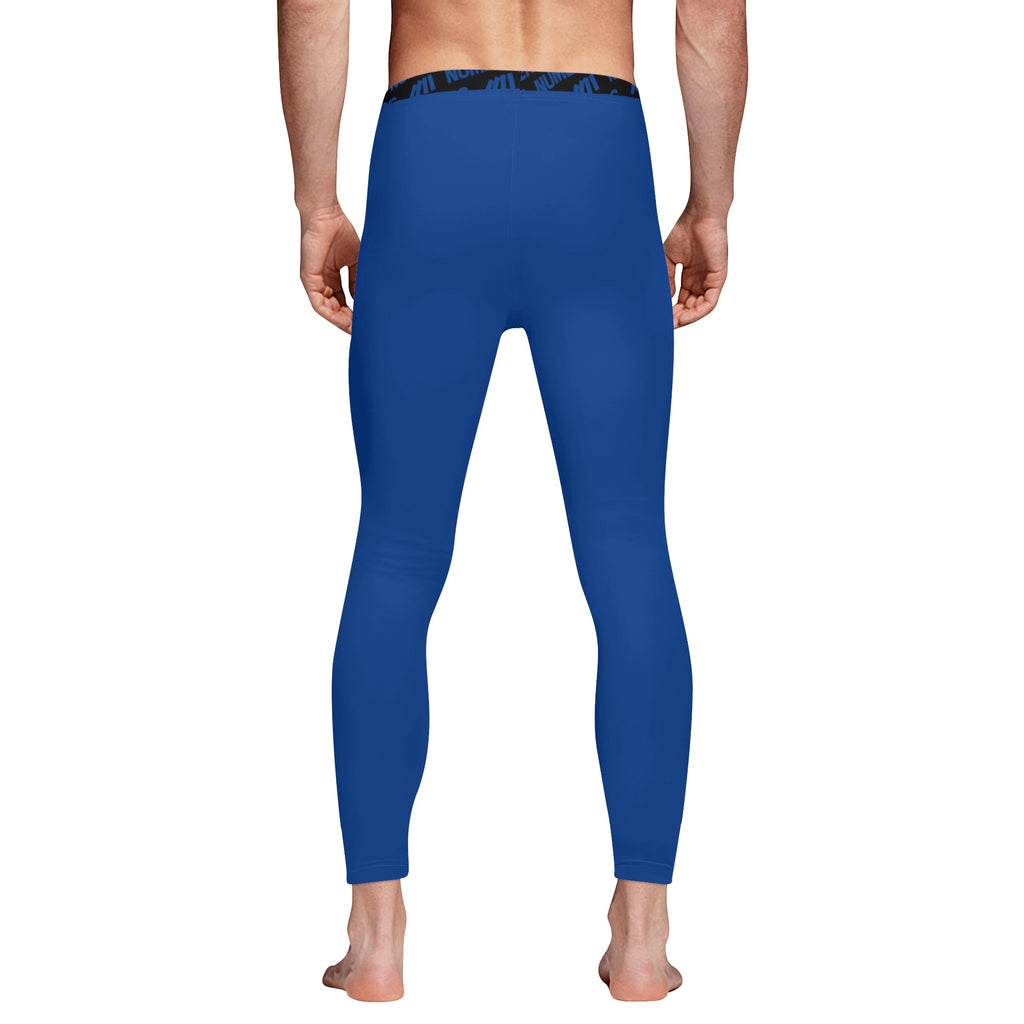Athletic sports compression tights for youth and adult football, basketball, running, track, etc printed in the color royal blue