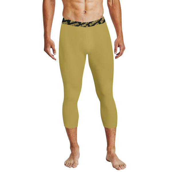 Athletic sports compression tights for youth and adult football, basketball, running, etc printed with the color gold