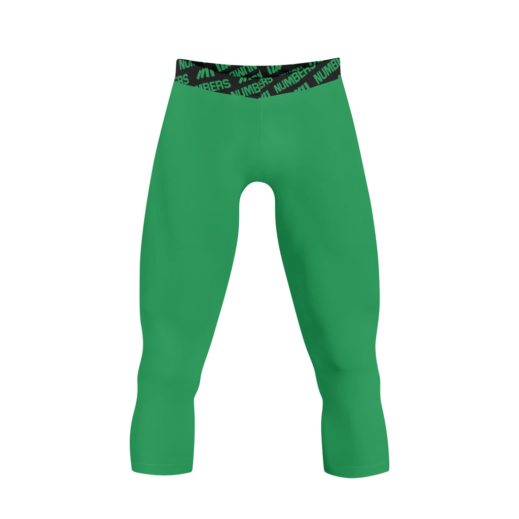 Athletic sports compression tights for youth and adult football, basketball, running, etc printed with kelly green color