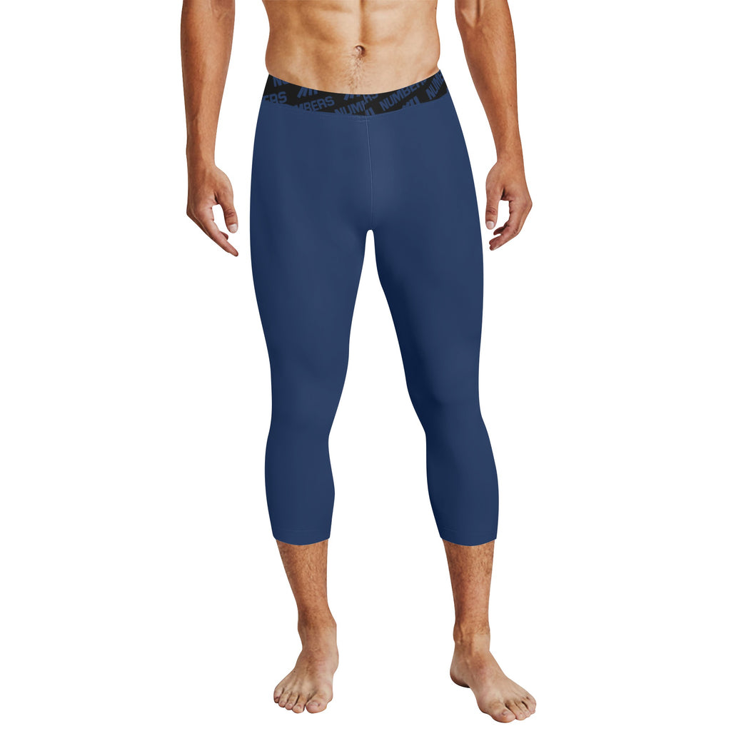 Athletic sports compression tights for youth and adult football, basketball, running, etc printed with navy blue color