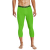 Athletic sports compression tights for youth and adult football, basketball, running, etc printed with fluorescent green
